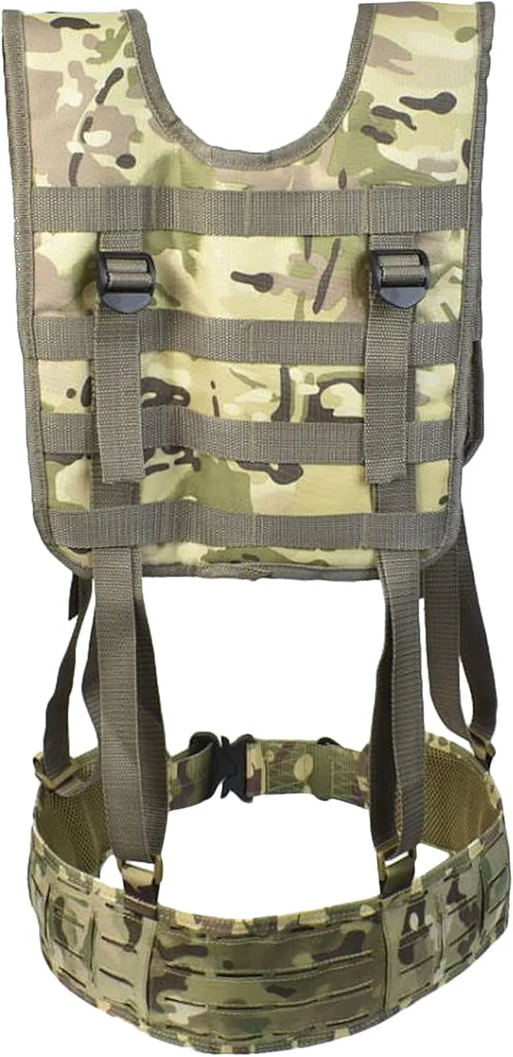 Patrol MOLLE Belt Airsoft Tactical Hunting Waist Belt with Adjustable Tactical Suspenders Harness