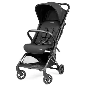 Peg Perego Volo, Ultra Lightweight Carry On Compliant Travel Stroller, Adjustable Features & Reclining Seat - Designed for Everyday Comfort from Newborn to 50lbs, True Black (Black)