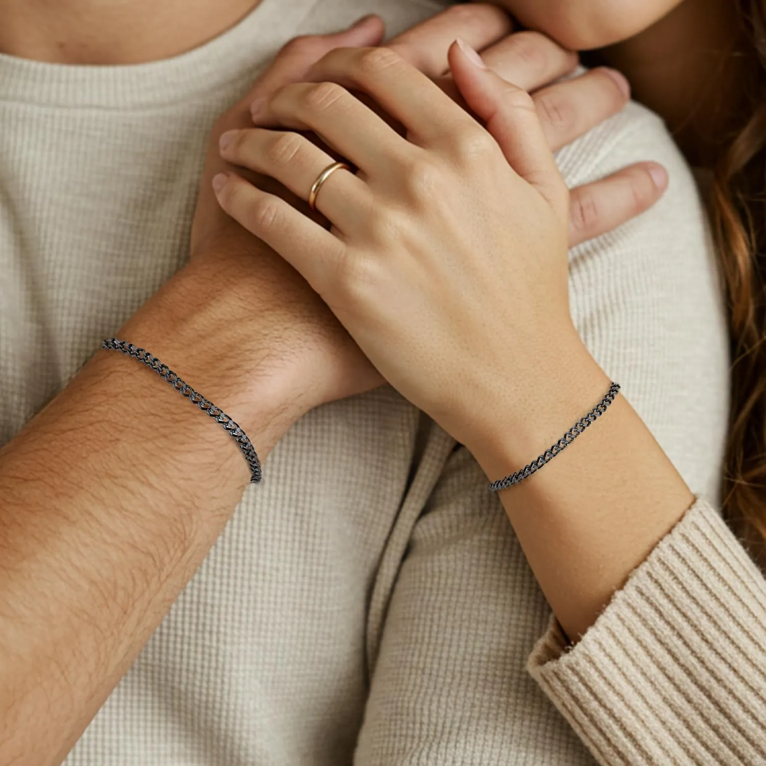 Permanent Couple Bracelets Kit, DIY Forever Relationship Gifts Suitable for Boyfriends, Matching Bracelets for Bf and Gf, Matching Bracelet Set for Love Couples with Locking Clasp