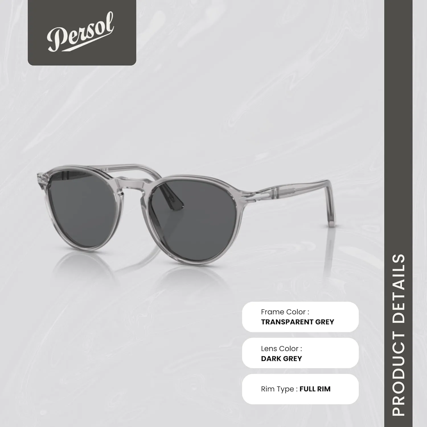 Persol PO3286S Round Sunglasses for Men for Women   BUNDLE With Designer iWear Complimentary Eyewear Kit