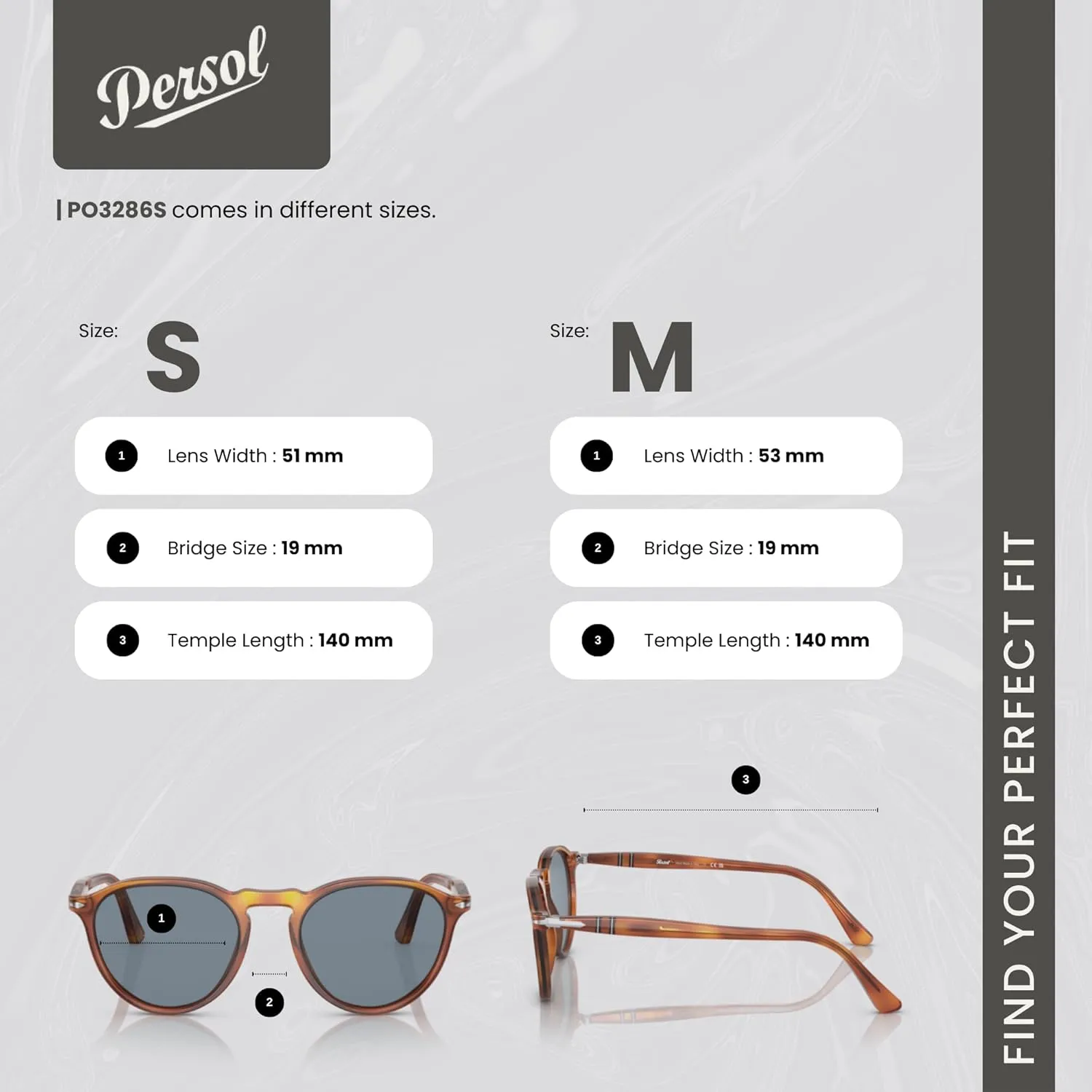 Persol PO3286S Round Sunglasses for Men for Women   BUNDLE With Designer iWear Complimentary Eyewear Kit