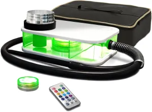 Personal Hookah – Portable Hookah Set for Travel, Complete Hookah Kit with LED Lights & Bag, Perfect for Any Adventure（White）
