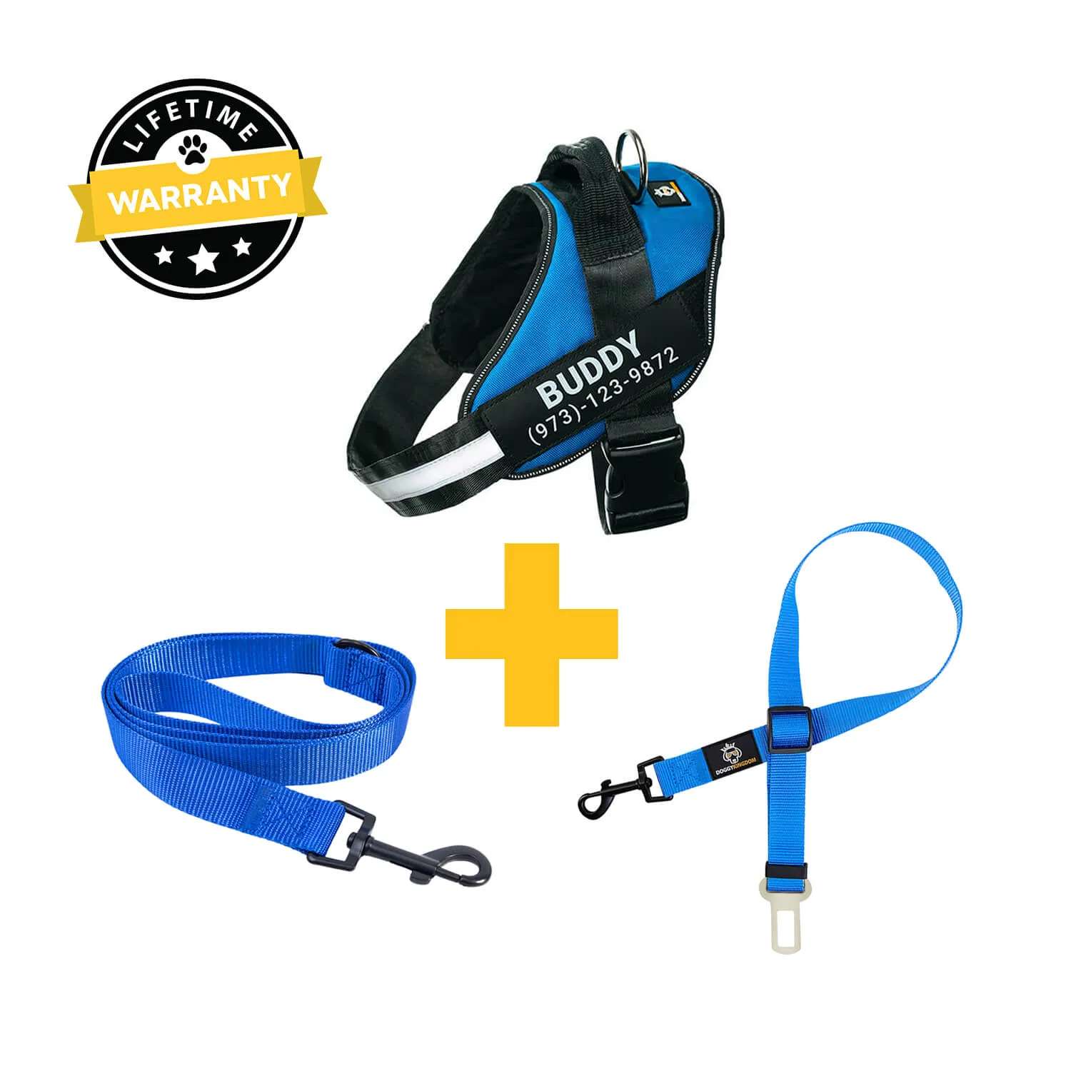 Personalized  Harness   Leash   Safety Seat Belt BUNDLE