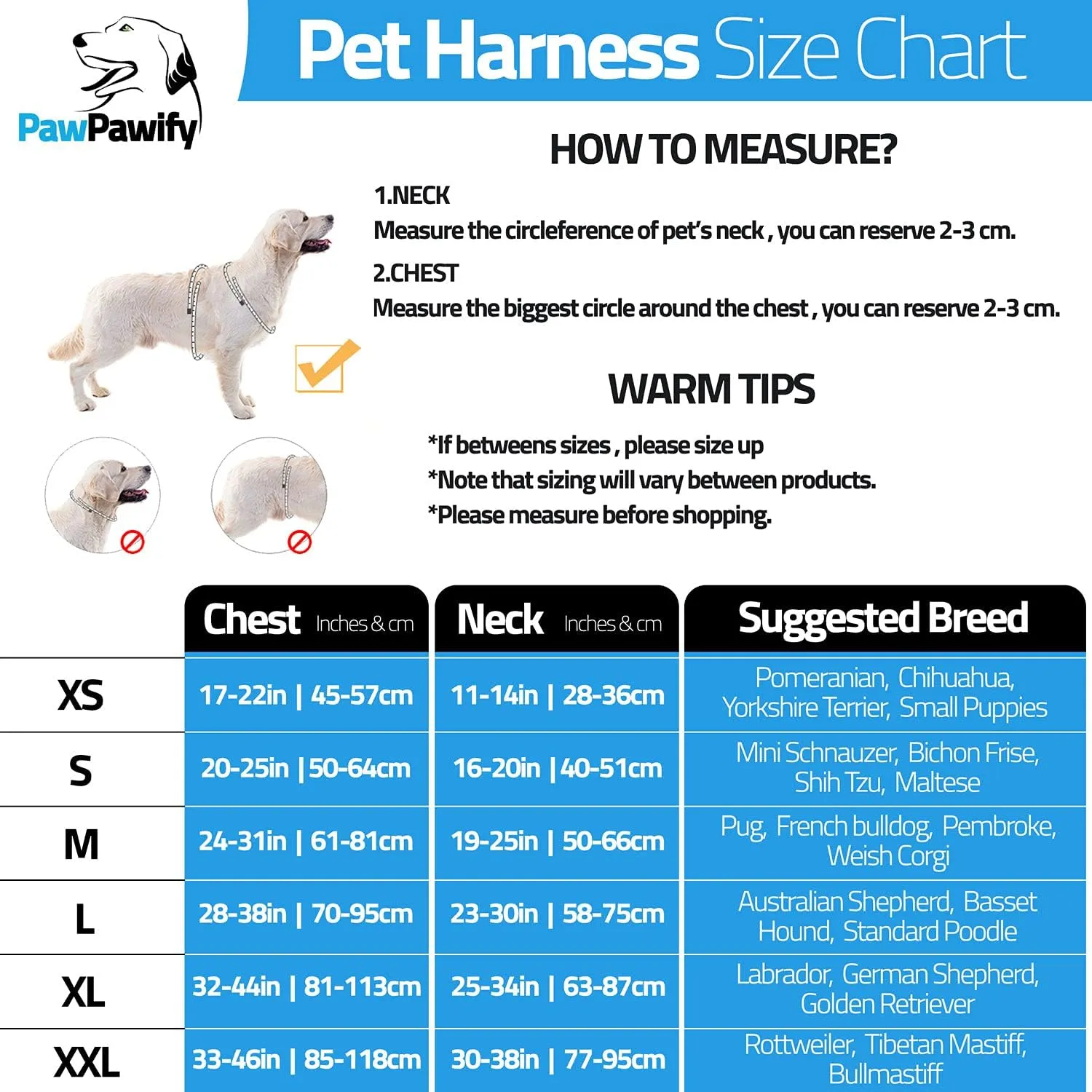 Personalized No Pull Dog Harness with Custom Name and Phone Number by PawPawify, Heavy Duty Pet Vest to Prevent Tugging, Pulling, or Choking, Training and Walking XS Chest 17-22in Color Grid