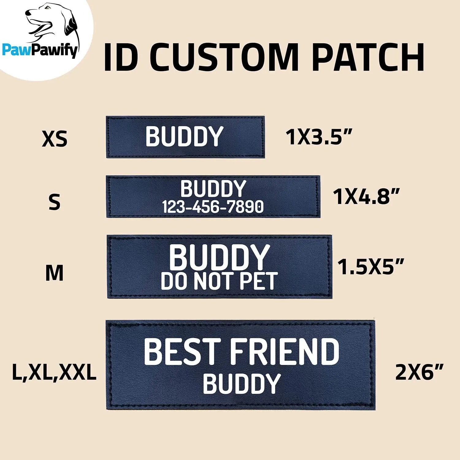 Personalized No Pull Dog Harness with Custom Name and Phone Number by PawPawify, Heavy Duty Pet Vest to Prevent Tugging, Pulling, or Choking, Training and Walking XS Chest 17-22in Color Grid
