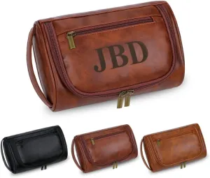 Personalized Toiletry Bag For Men, Husband, Boyfriend, Dad Capacity Leather Travel Dopp Kit Handcrafted Engraved Custom Name Unique Gift For Birthday| Anniversary| Fathers Day| Wedding Groomsmen Gifts