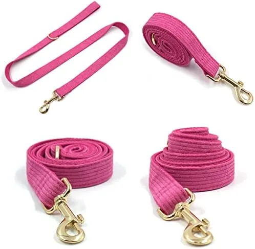 PETDURO Personalized Dog Collars Custom Stripe Velvet with Name Engraved Gold Metal Buckle for Boy & Girl Dogs - Matching Leash Bow Tie Harness Poop Bag Holder Available
