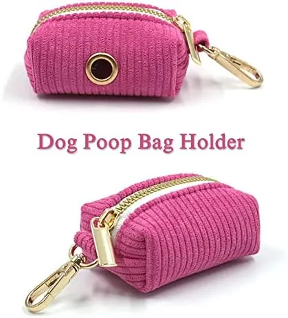PETDURO Personalized Dog Collars Custom Stripe Velvet with Name Engraved Gold Metal Buckle for Boy & Girl Dogs - Matching Leash Bow Tie Harness Poop Bag Holder Available