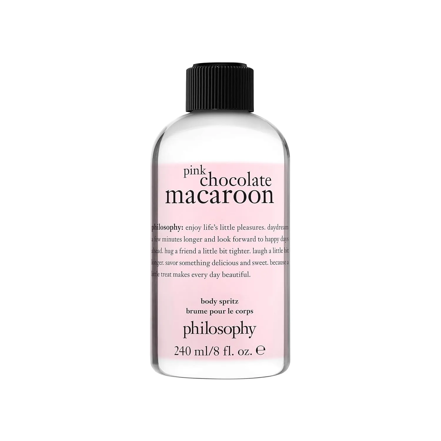 philosophy pink chocolate macroon body spray - sweet scent - luxury body spritz for women - long lasting fragrance - 8 fl oz