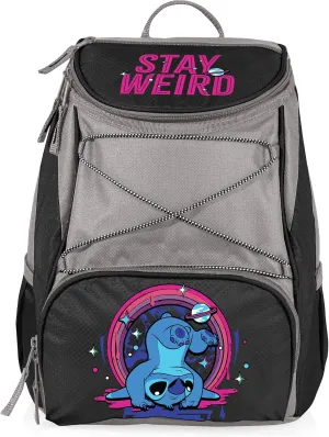 PICNIC TIME Disney Lilo & Stitch PTX Backpack Cooler, Soft Cooler Backpack, Insulated Lunch Bag, (Black with Gray Accents)