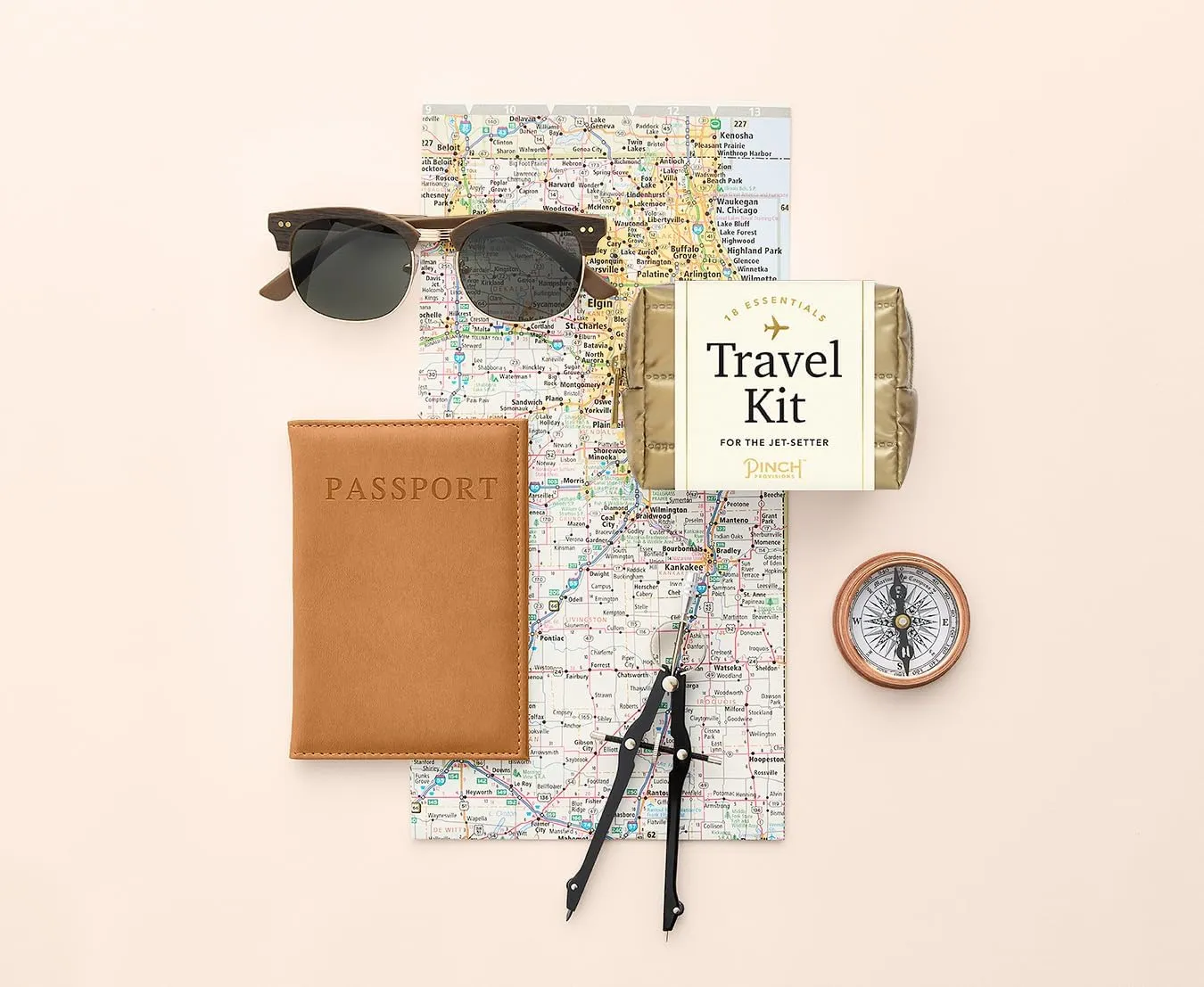 Pinch Provisions Puffer Travel Kit, Includes 18 Must-Have Travel Essentials, Ideal Road Trip or Airport Gift for Friends, Family & Peers, Portable Compact Zipper Pouch