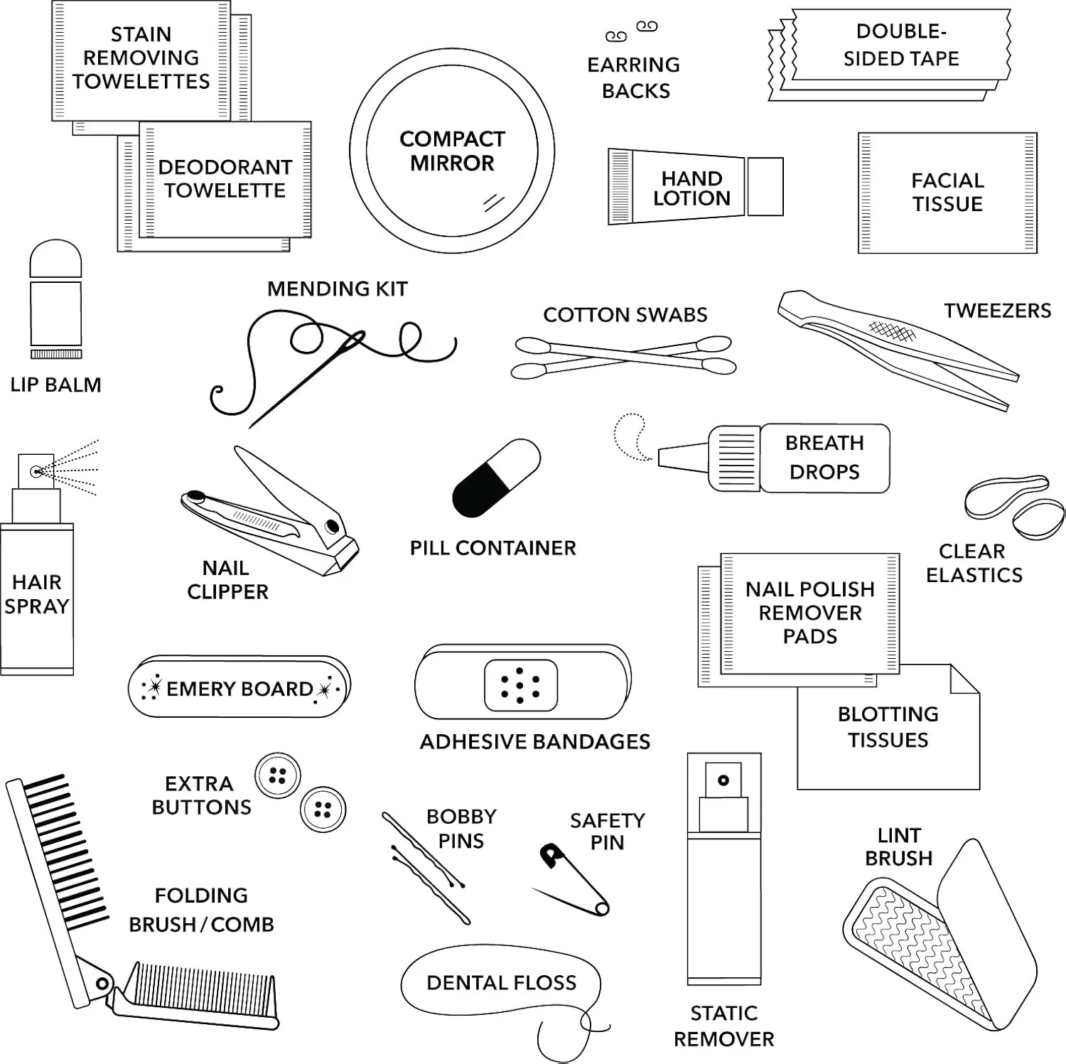 Pinch Provisions Shemergency Kit for Her, 40 Emergency Essential Items, Compact, Multi-Functional Pouch, Gift for Women, Birthday, Bachelorette Parties, and More!