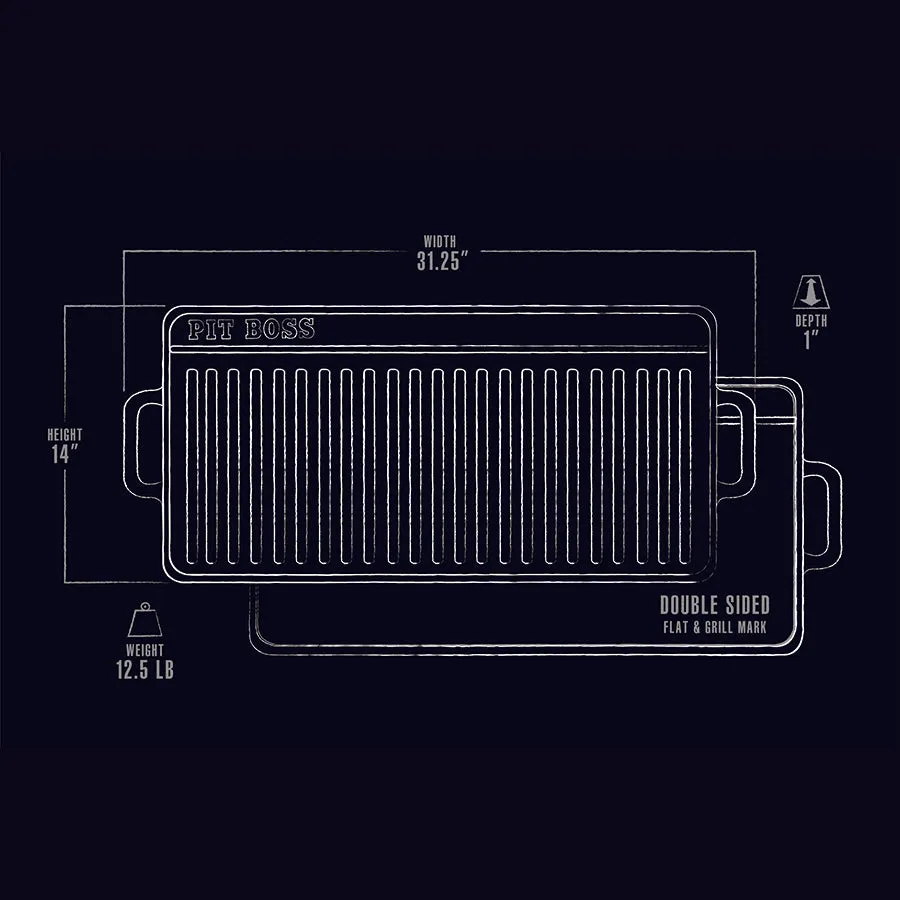 Pit Boss 14" x 28" Cast Iron Griddle