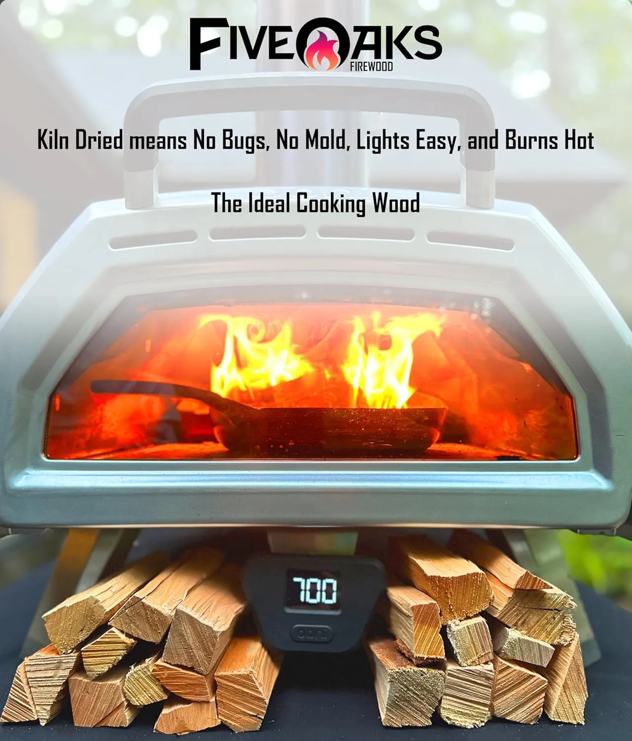 Pizza Oven Wood for Wood Fire Pizza Oven, Mini Hickory Firewood. 5 Inch Hickory Wood (1,000 Cubic Inches) ~5" Kiln Dried Firewood for Ooni Pizza Ovens, Gozney, Bertello Pizza Oven