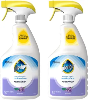 Pledge Multisurface Cleaner Spray, pH Balanced, Lavender Scent, 25 Fl Oz. (pack of 2)