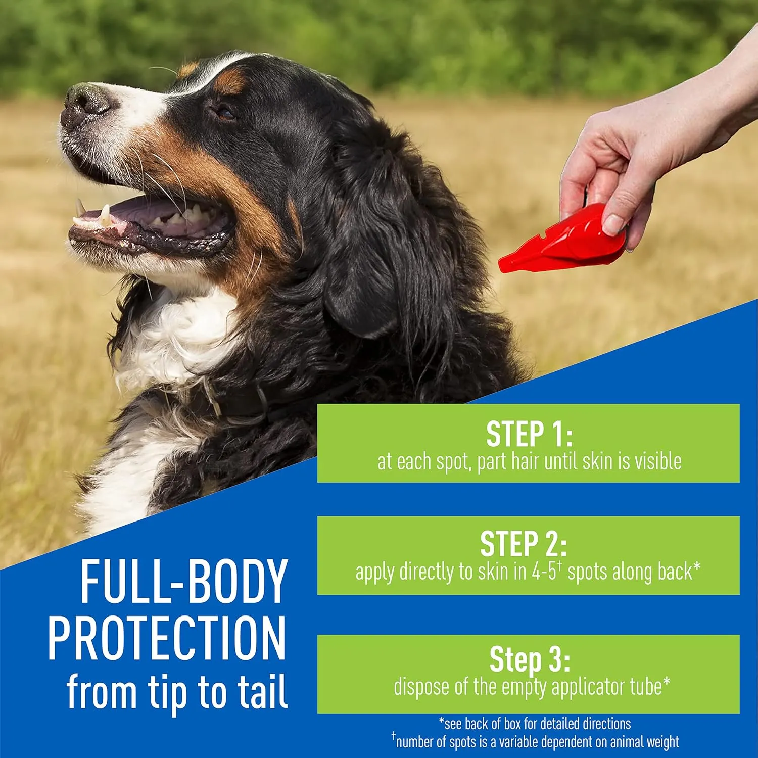 Plus Flea & Tick Prevention Spot On for Dogs 61-150 Pounds, 12 Weeks & Older, 3-Month Supply, Kills Fleas, Flea Eggs, Flea Larvae & Brown Dog & Deer Ticks, Kills & Repels Mosquitoes For 30 Days