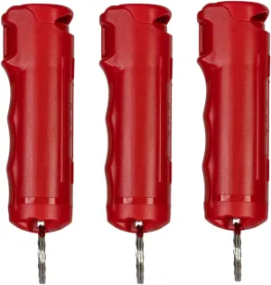 Police Magnum Keychain Pepper Spray Flip Top Safety 3 Pack 1/2oz- Maximum Heat Strength OC with Dye- Tactical Small Compact Case- for Women & Men's Self Defense- Made in The USA