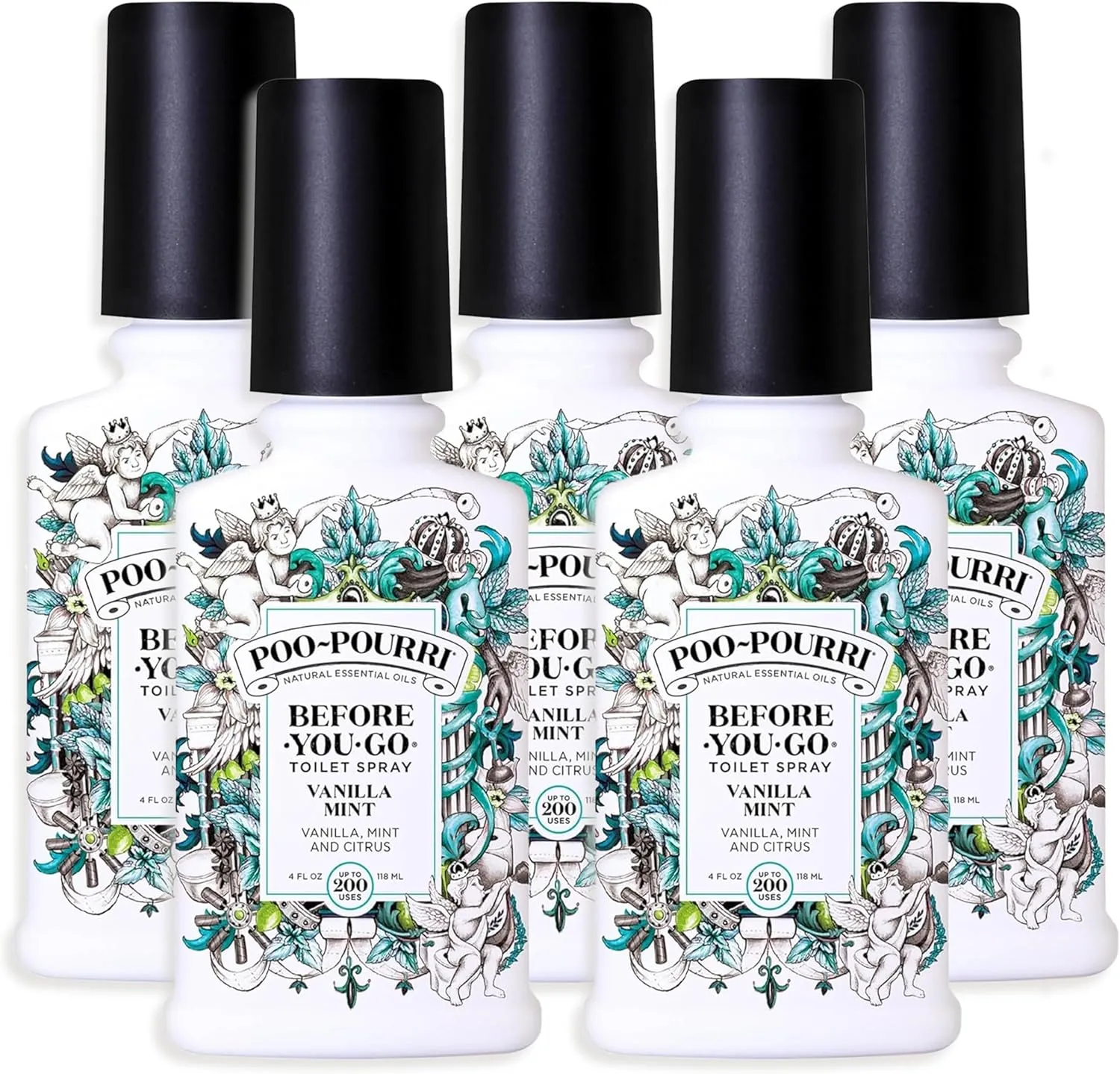 Poo-Pourri Vanilla Mint 4 Ounce - 5 Pack