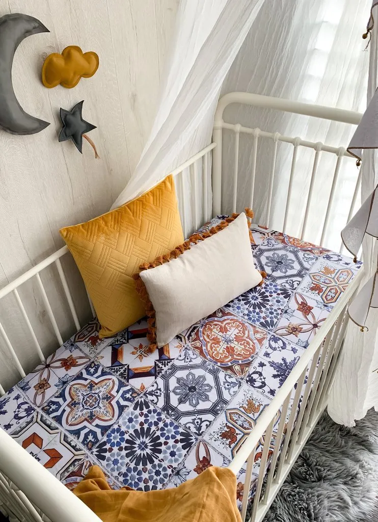 Pop Ya Tot - Cotton Muslin Bassinet Sheet - Tori's Tile