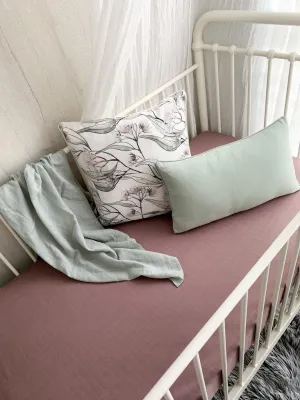 Pop Ya Tot - Cotton Muslin Cot Sheet - Mauve It!