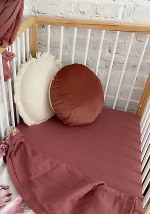 Pop Ya Tot - Cotton Muslin Cot Sheet - Mulberry