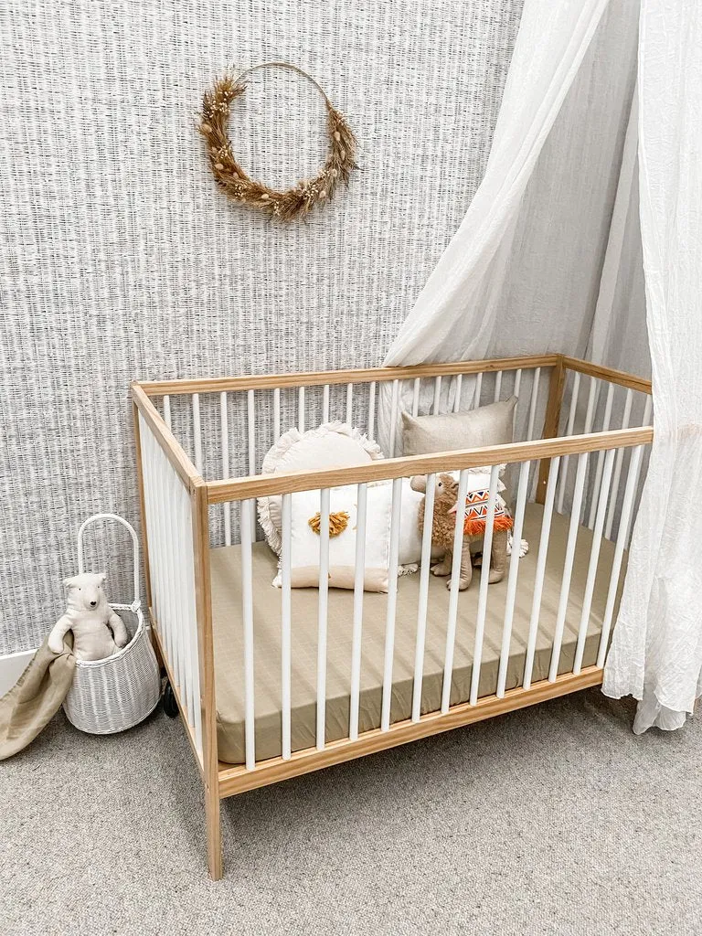 Pop Ya Tot - Cotton Muslin Cot Sheet - Sand Dune