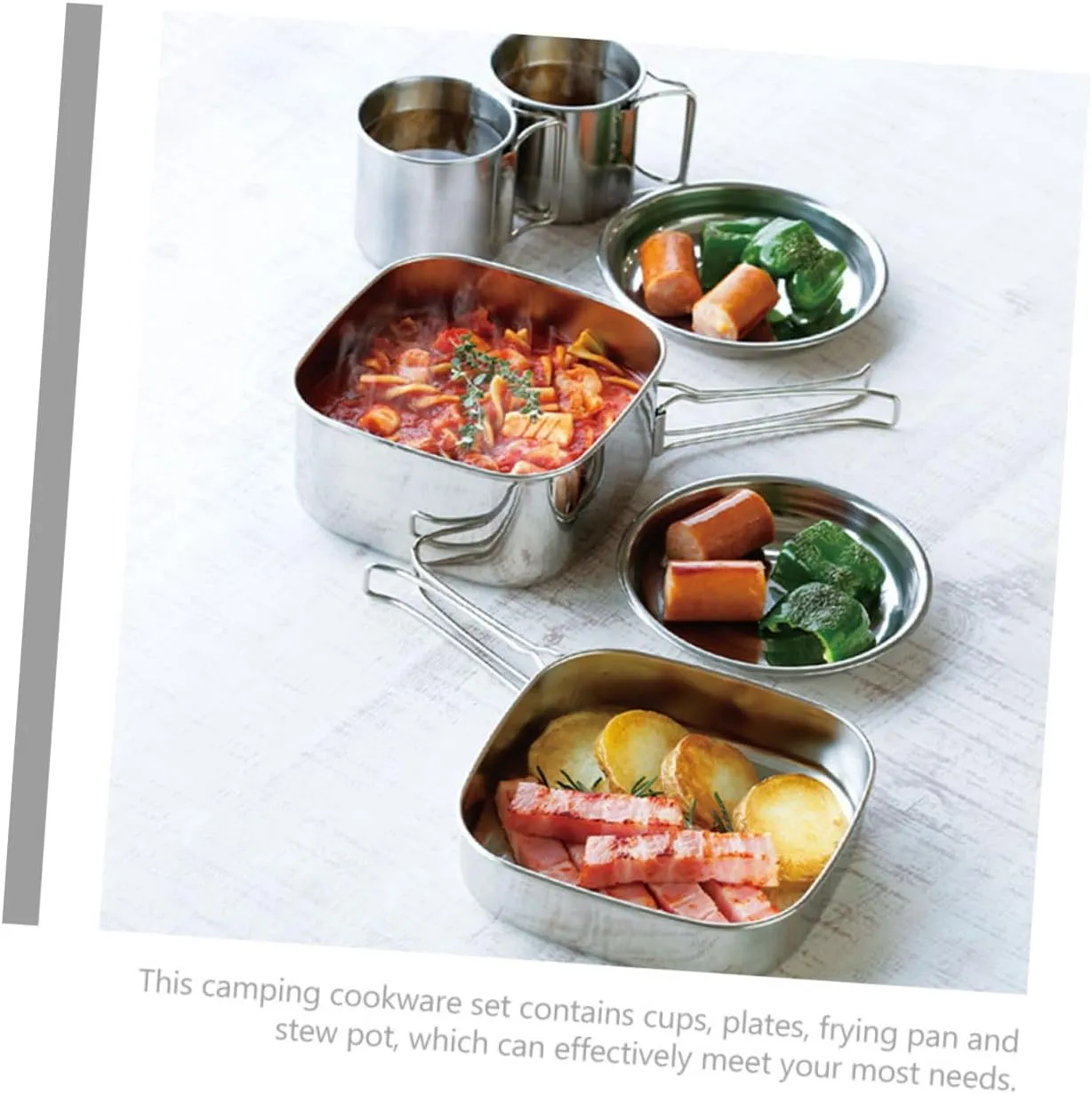 POPETPOP Travel Picnic Cookware Stainless Camping Cookware Non Kitchen Cooking Camping Kettle Stoves Electric