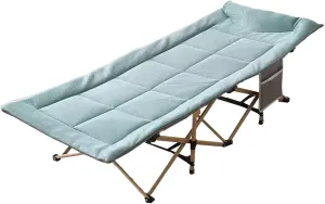 Portable Bed for Adults Travel, Ice Silk Fabric Comfortable Headrest Good Load-bearing, Folding Camping Cot with Mattress, for Home Outdoor Travel(Green,190 * 71CM), KAPBHNMNN-GREEN-190*71CM