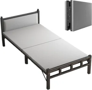 Portable Camping Cot, 600Ib max Load, Folding Cot for Outdoor Camping Office, Home nap, Sleeping Cot Thick Cotton pad(Black,190x77x100cm/75x30x39in)