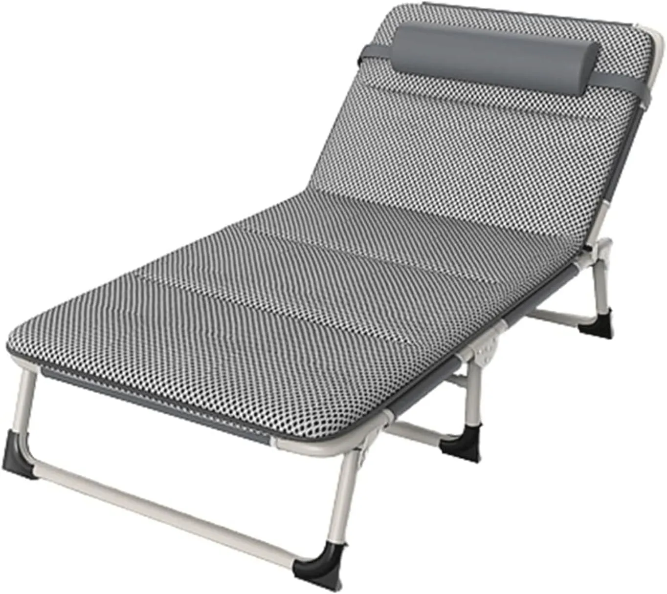 Portable Camping Cots 4-Level Adjustable Backrest Folding Camping Cot with Mattress Cot Load 441lbs Camping Cots for Adults
