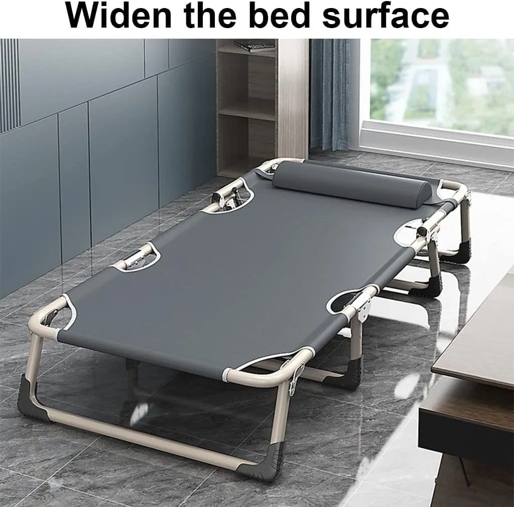 Portable Camping Cots 4-Level Adjustable Backrest Folding Camping Cot with Mattress Cot Load 441lbs Camping Cots for Adults