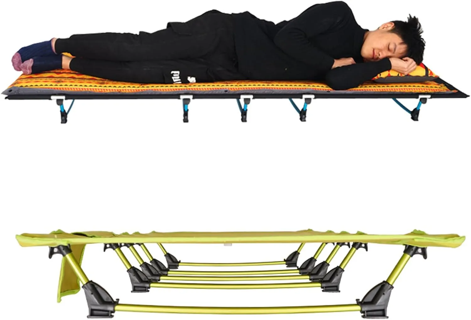 Portable Camping Fishing Hiking Bed Outdoor Beach Travel Sleep Fishing Cot Folding Bed for Outdoor Travel Backpacking