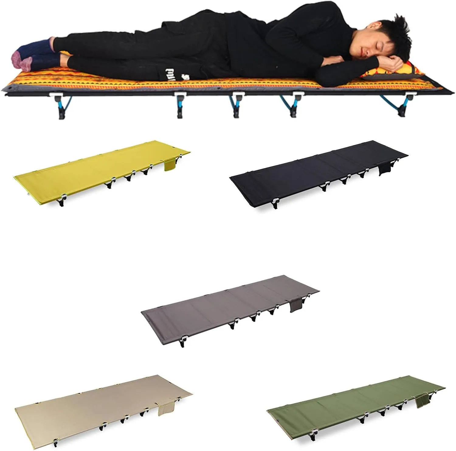 Portable Camping Fishing Hiking Bed Outdoor Beach Travel Sleep Fishing Cot Folding Bed for Outdoor Travel Backpacking