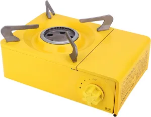 Portable Camping Stove, 2100W Picnic Mini Stove, Outdoor Camping Gas Stove, Fishing Stove with Carry Case, for RV, Camping and Hiking, Emergency Cooking Stove,Yellow