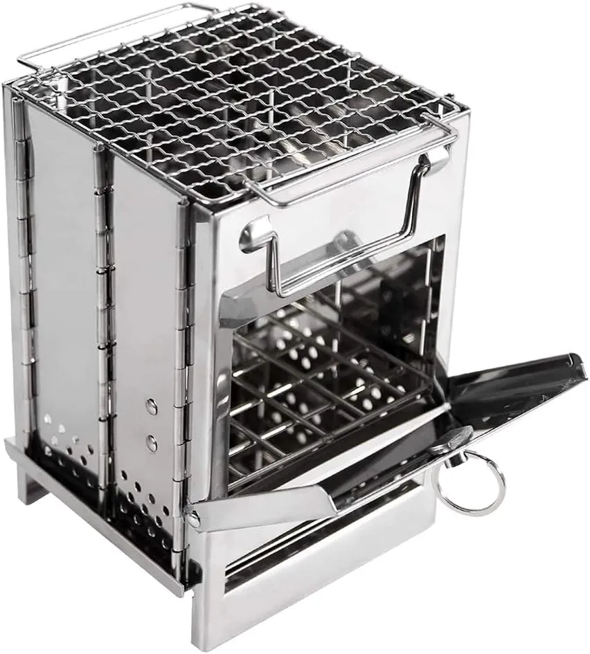 Portable Card Stove Outdoor Folding Barbecue Grill Camping BBQ Supplies Multifunctional Tourist Kitchen Utensils