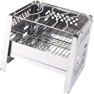 Portable Collapsible BBQ Grill Camping Cookware Set Mini Stove for Outdoor Square Burning Stove Stainless Steel BBQ