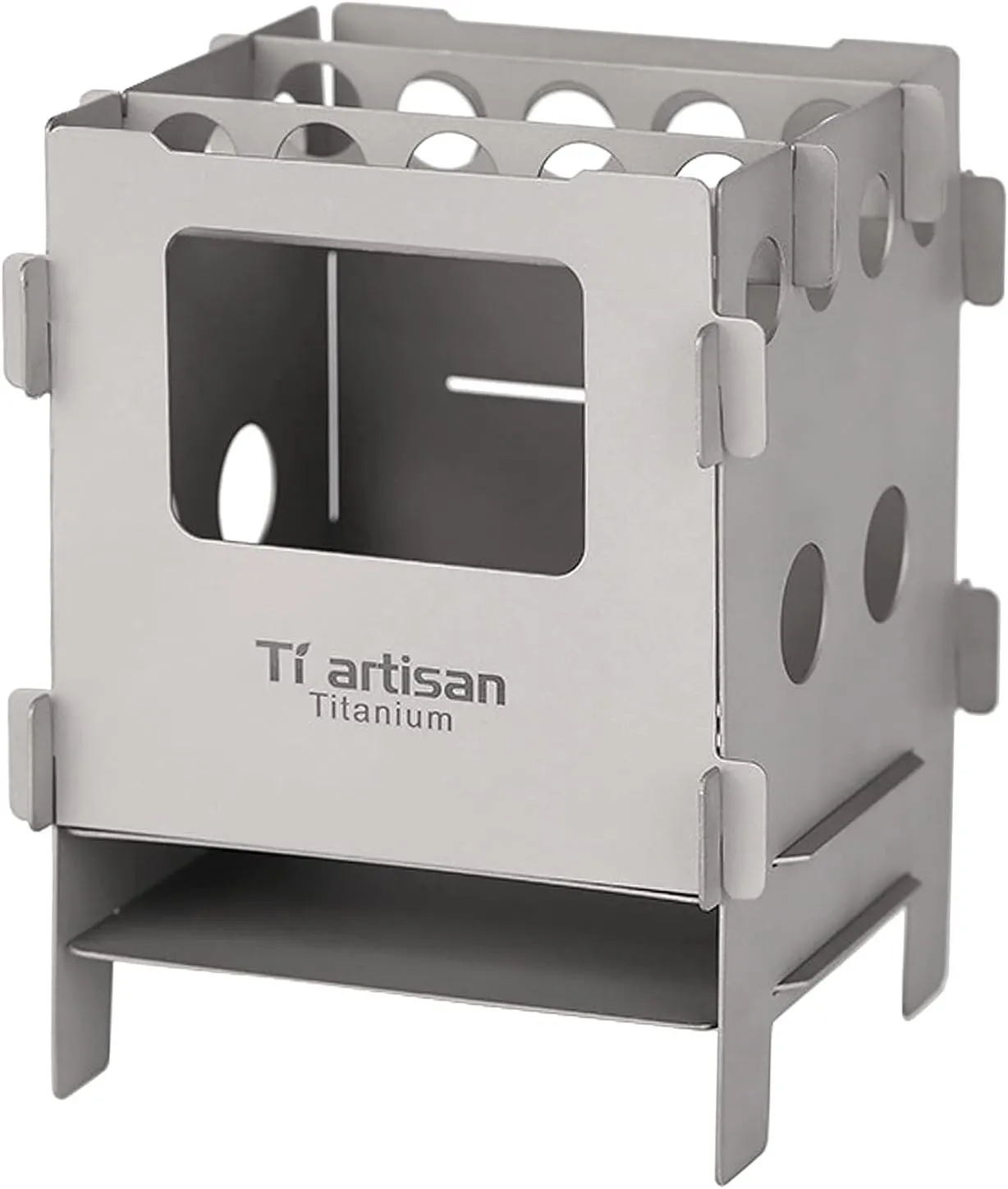 Portable Foldable Titanium Wood Burning Stove Pocket Stove Outdoor Camping Cooking Picnic Backpacking Stove