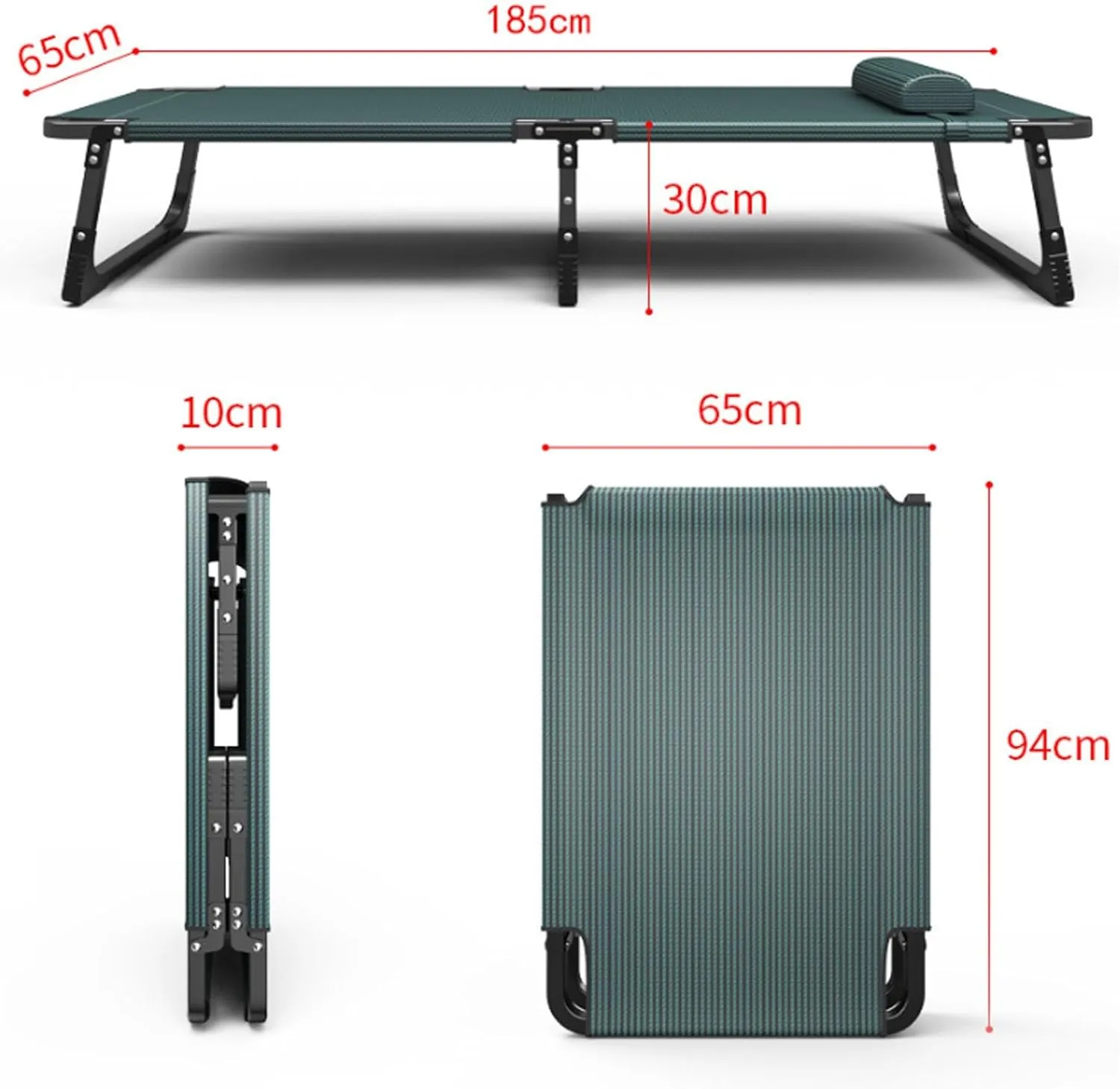 Portable Folding Adult Bed,Camping Cot Guest Folding Beds, Portable Sleeping Cots for Adults, Foldable Cot with Pillow, Heavy Duty Cot Bed 440 Lbs, 65cm Extra Wide Cots for Camping Bedro