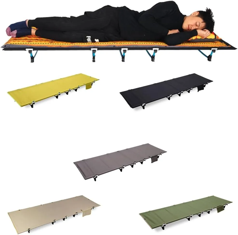 Portable Folding Bed Camping Cot Aluminum Alloys Sleep Cot for Outdoor Hiking Backpacking Travel Easy to Carry