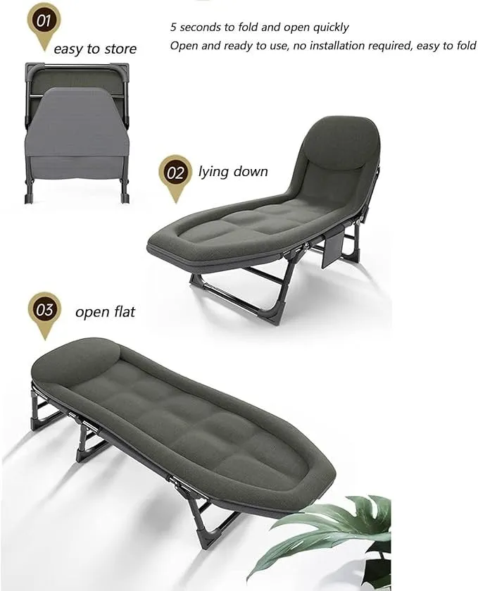 Portable Folding Camping Cot, Camping Cot with Mattress, Comfortable and Breathable Camping Beds for Adults, Outdoor Cot Bed for Traveling