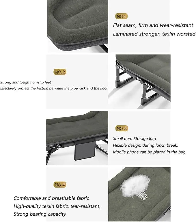 Portable Folding Camping Cot, Camping Cot with Mattress, Comfortable and Breathable Camping Beds for Adults, Outdoor Cot Bed for Traveling