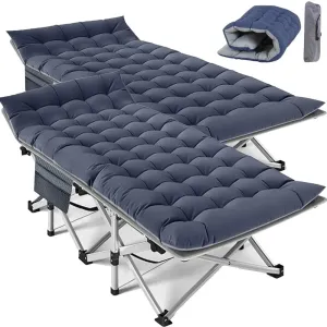 Portable Folding Camping Cot for Adults with Carry Bag - Durable Alloy Steel Frame for Outdoor Travel and Camping