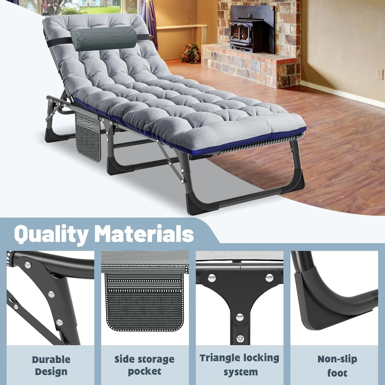 Portable Folding Camping Cot for Adults with Comfortable Mattress, Lightweight Camp Bed with Carry Bag for Outdoor Travel, Hiking, Beach, Sleep Anywhere