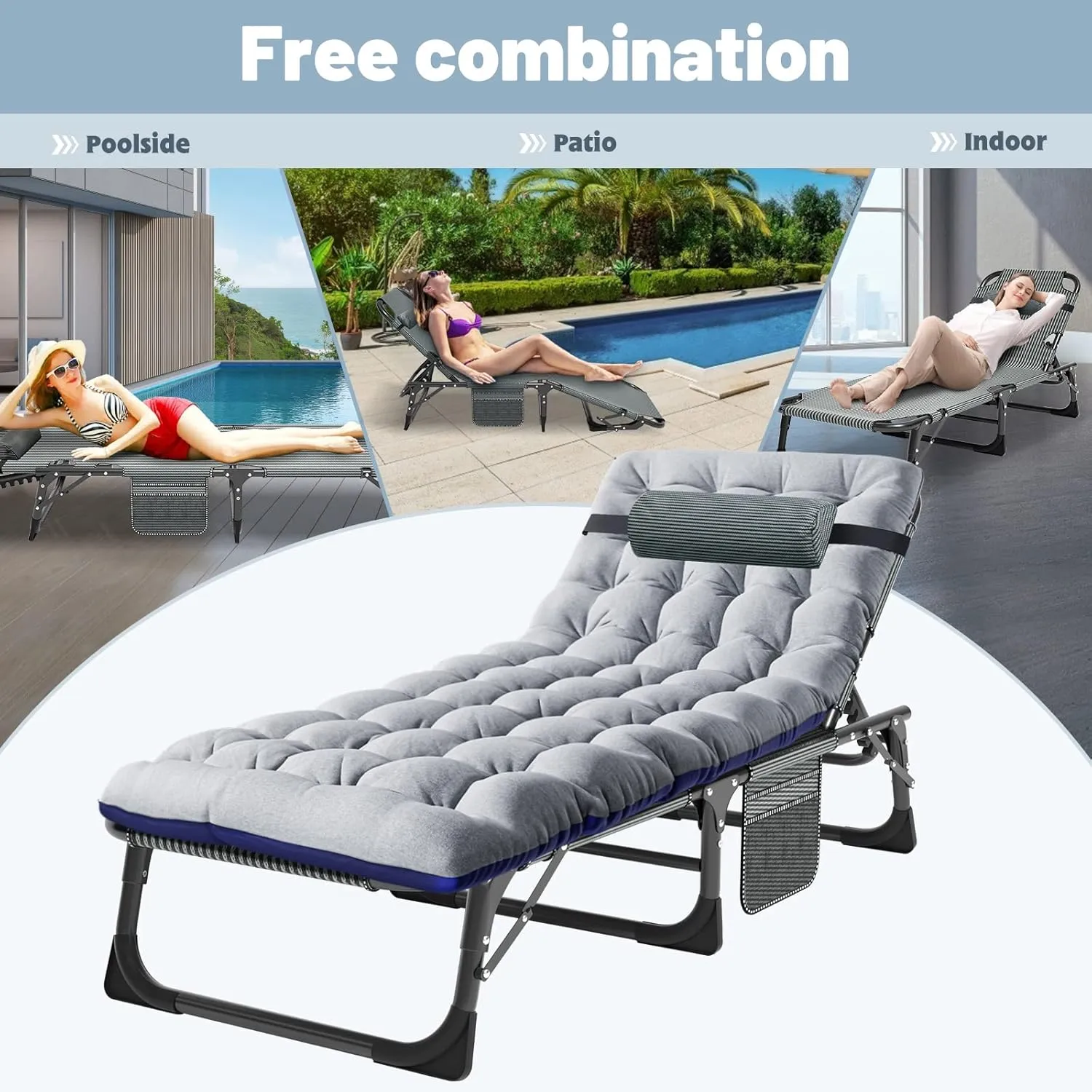 Portable Folding Camping Cot for Adults with Comfortable Mattress, Lightweight Camp Bed with Carry Bag for Outdoor Travel, Hiking, Beach, Sleep Anywhere