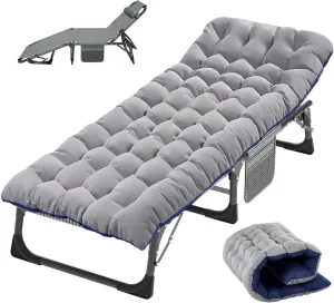 Portable Folding Camping Cot for Adults with Comfortable Mattress, Lightweight Camp Bed with Carry Bag for Outdoor Travel, Hiking, Beach, Sleep Anywhere