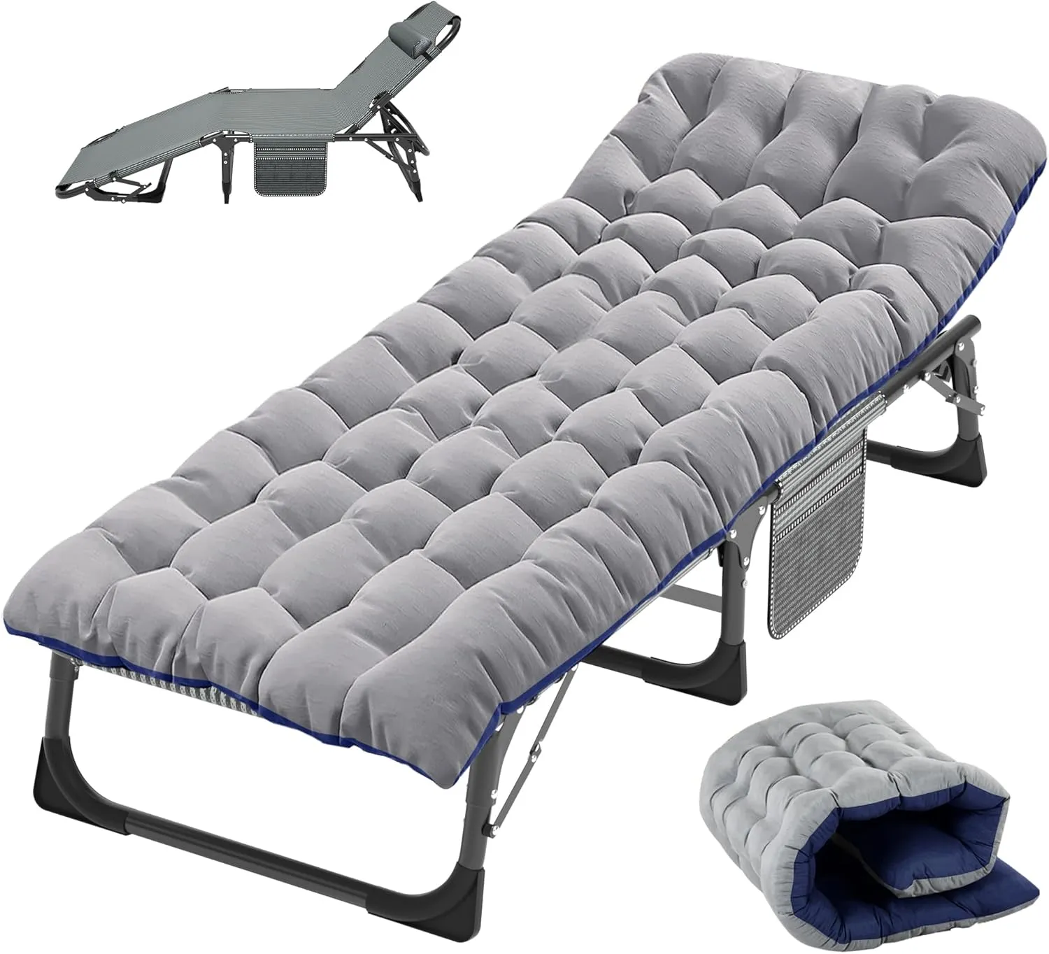Portable Folding Camping Cot for Adults with Comfortable Mattress, Lightweight Camp Bed with Carry Bag for Outdoor Travel, Hiking, Beach, Sleep Anywhere