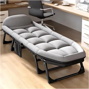 Portable Folding Camping Cot,Tent Folding Cot, Heavy Duty Outdoor Bed,with Cushion and Pillow,for Sleeping and Outdoor Recreation(Size:180x60cm,Color:Grey)