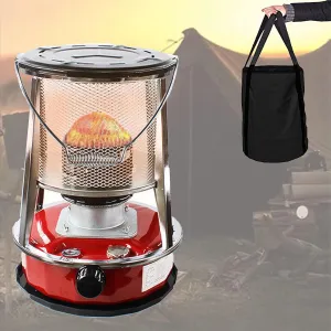 Portable Kerosene Stove Heater,Indoor Mobile Heating Petroleum Stove,Kerosene Stove Burner for Outdoor Camping Patio Tent Hiking Deck,Paraffin Heater,With Storage Bag and Wick,4.6L-Red