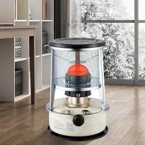 Portable Kerosene Stove,Indoor Space Heating Petroleum Stove,Outdoor Camping Kerosene Heater,Without Electricity,Efficient Paraffin Heater,With Storage Bag and 5 Wicks,6L-White