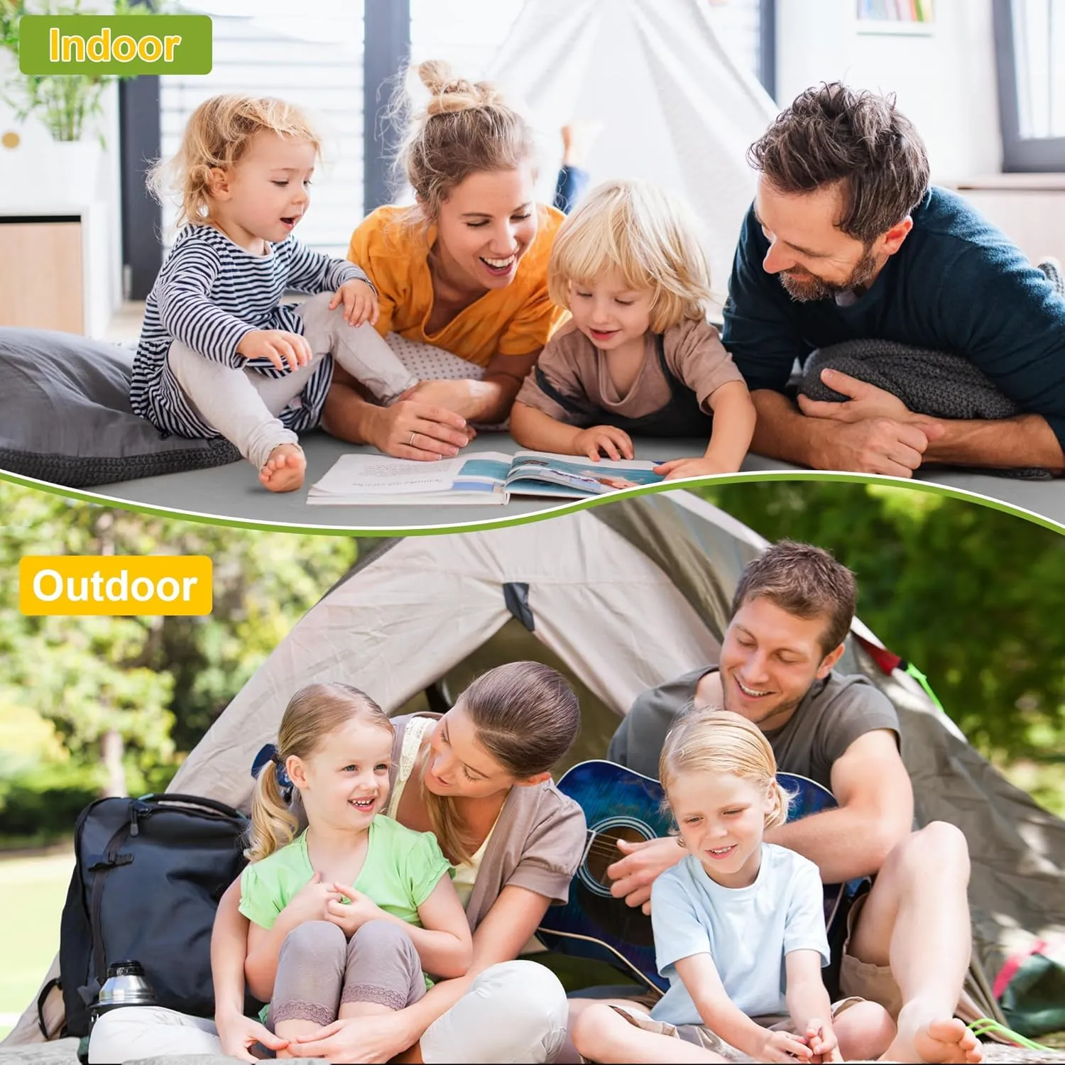 Portable Memory Foam Sleeping Pad - Roll Up Foldable Camping Mattress with Waterproof Cover - Lightweight Travel Bag